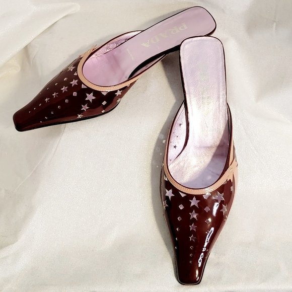 Prada Shoes - RARE PRADA Star Mules with Iridescent Heels